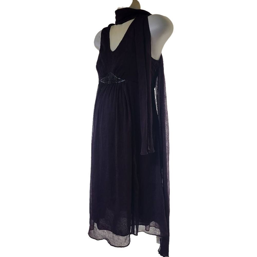 Motherhood Maternity Plum Purple Dress & Scarf (S)